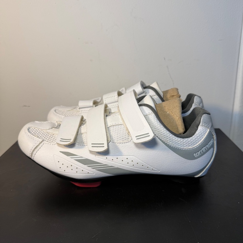 Tommaso Pista 100 Womens Cycling Shoes White Silver Size 8.5 US 39 EUR Cleats